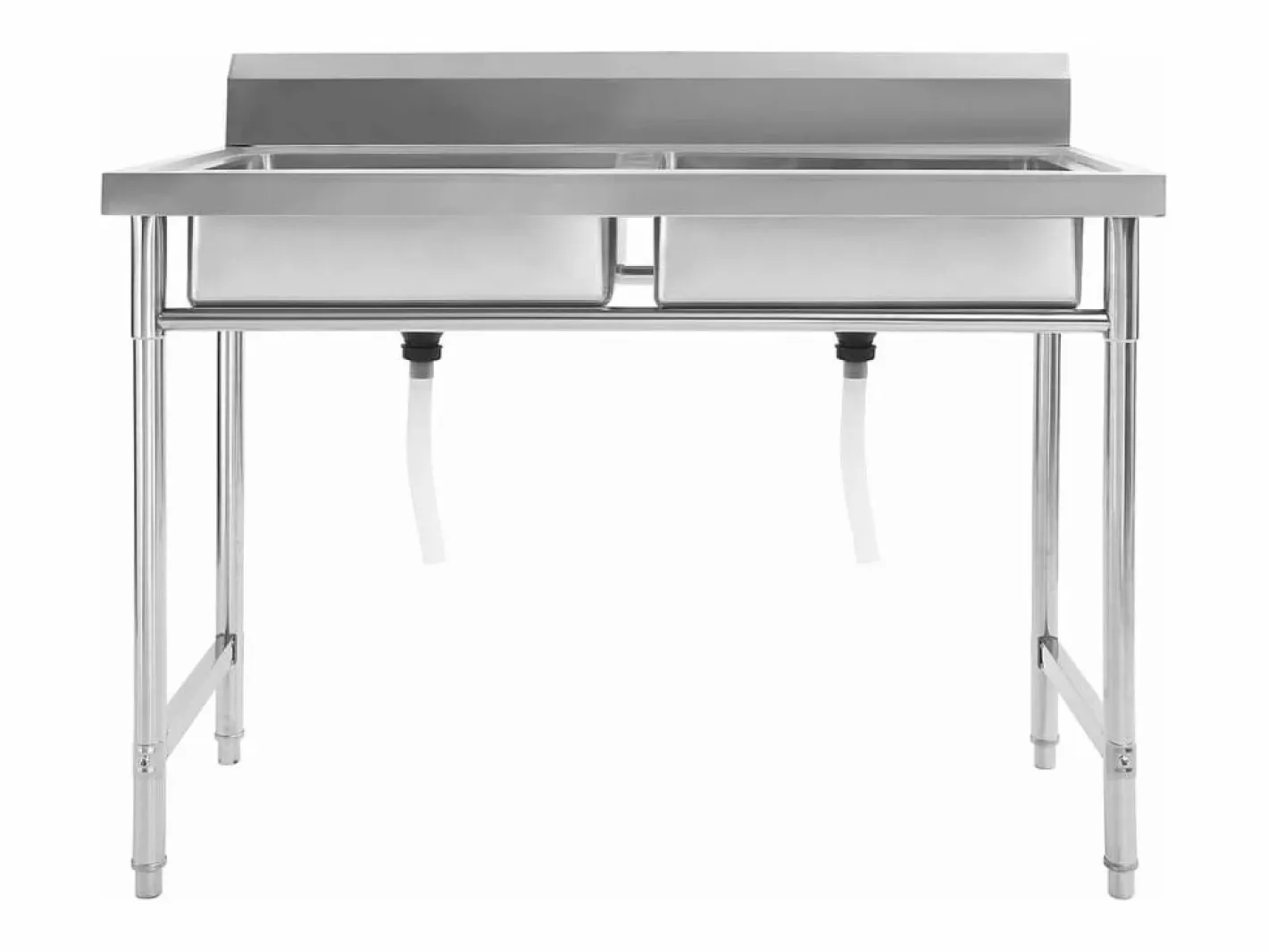 Fregadero de cocina con doble seno acero inoxidable ES321276 Plateado Hot
