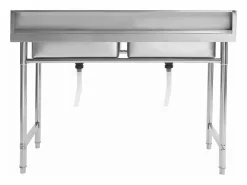 Fregadero de cocina con doble seno acero inoxidable ES321276 Plateado Hot