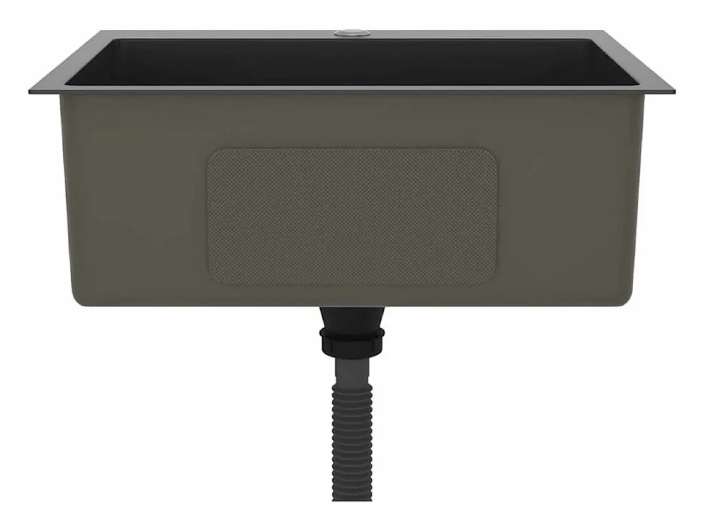 Fregadero de cocina de acero inoxidable hecho a mano Negro New