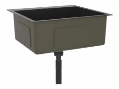 Fregadero de cocina de acero inoxidable hecho a mano Negro