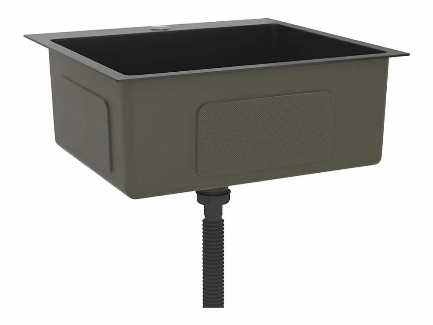 Fregadero de cocina de acero inoxidable hecho a mano Negro