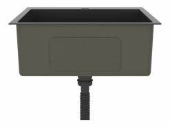 Fregadero de cocina de acero inoxidable hecho a mano Negro