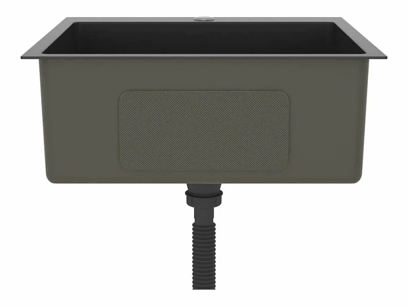 Fregadero de cocina de acero inoxidable hecho a mano Negro