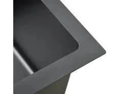 Fregadero de cocina de acero inoxidable hecho a mano Negro New