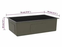 Fregadero de cocina de acero inoxidable hecho a mano Negro New