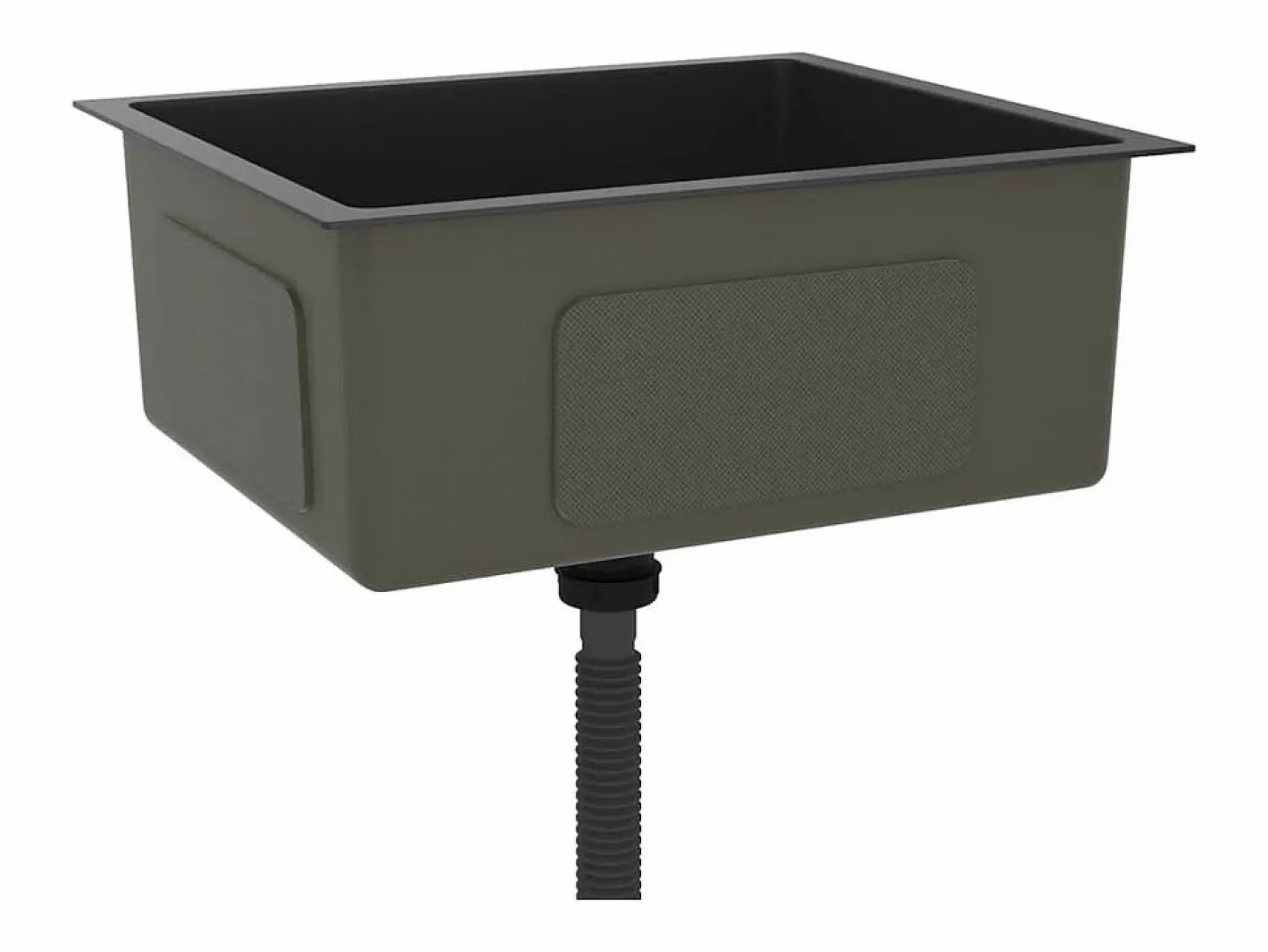 Fregadero de cocina de acero inoxidable hecho a mano Negro Sale