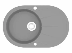 Fregadero de cocina de granito de un seno ovalado Gris Best