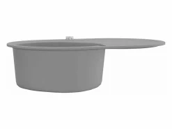 Fregadero de cocina de granito de un seno ovalado Gris Best