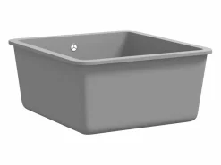 Fregadero de cocina de granito de un solo tazón Gris Discount