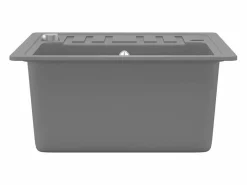 Fregadero de cocina de granito de un solo tazón Gris Discount