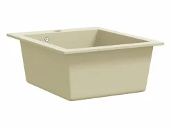 Fregadero de cocina de granito, fregadero individual, color Beige Online