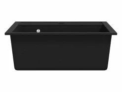 Fregadero de cocina de granito de un solo tazón Negro