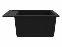 Fregadero de cocina de granito de un solo tazón Negro