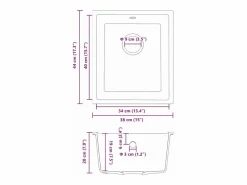Fregadero de cocina 38 x 44 x 20 cm Granito Gris Online