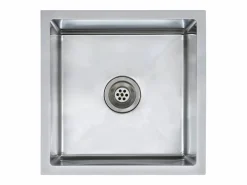 Fregadero de cocina hecho a mano de acero inoxidable Plateado Discount