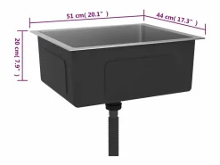 Fregadero de cocina hecho a mano de acero inoxidable^ Online