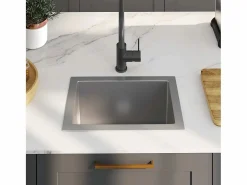 Fregadero de cocina hecho a mano de acero inoxidable Plateado Hot