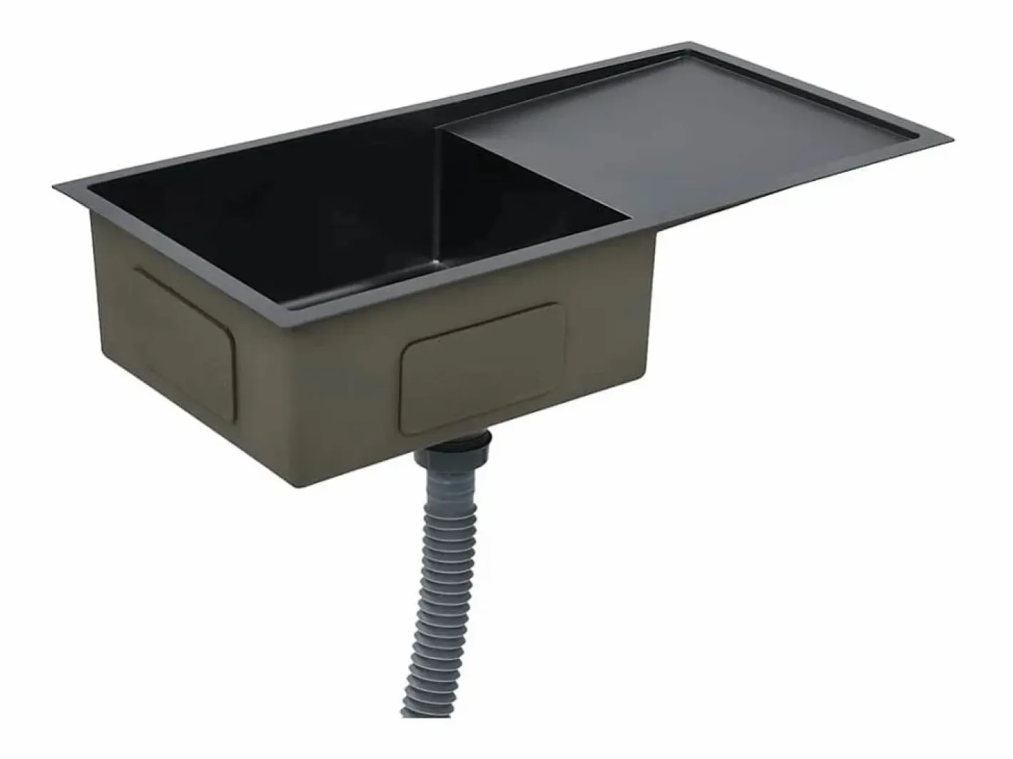Fregadero de cocina hecho a mano de acero inoxidable Negro Hot