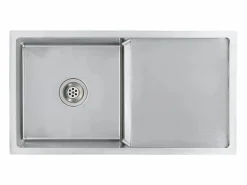 Fregadero de cocina hecho a mano de acero inoxidable Plateado Online