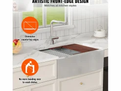 Fregadero de Cocina SucceBuy Estilo Rústico, de Acero Inoxidable 304, de un Solo Seno, 76 x 56 x 23 Cm^ Sale
