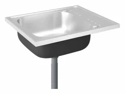 Fregadero de cocina y escurridor 600x500x155 mm acero inoxidable^ Sale