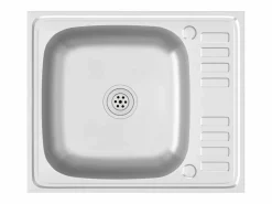 Fregadero de cocina y escurridor 600x500x155 mm acero inoxidable^ Sale