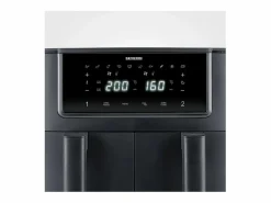 Severin Freidora de aire caliente FR2463 8L doble cubeta 2600W 10 programas con función Sync Cook Negro New