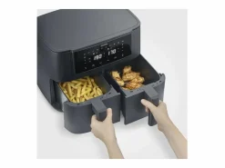 Severin Freidora de aire caliente FR2463 8L doble cubeta 2600W 10 programas con función Sync Cook Negro New