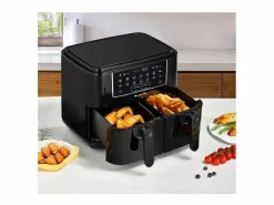 Freidora de Aire Sin Aceite 9L Doble Cubetas 2400W Continental Edison Negro Online