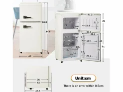 Frigorífico de 60L con 2 puertas e iluminación LED - Consumo energético 102 kWh/año - crema^Hauss Spole Hot
