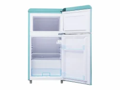 Hauss Spole Electrodomésticos De Frío|Frigorífico estilo retro de 72L con 2 puertas e iluminación LED - Congelador de 21L - Azul-verde