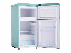 Hauss Spole Electrodomésticos De Frío|Frigorífico estilo retro de 72L con 2 puertas e iluminación LED - Congelador de 21L - Azul-verde