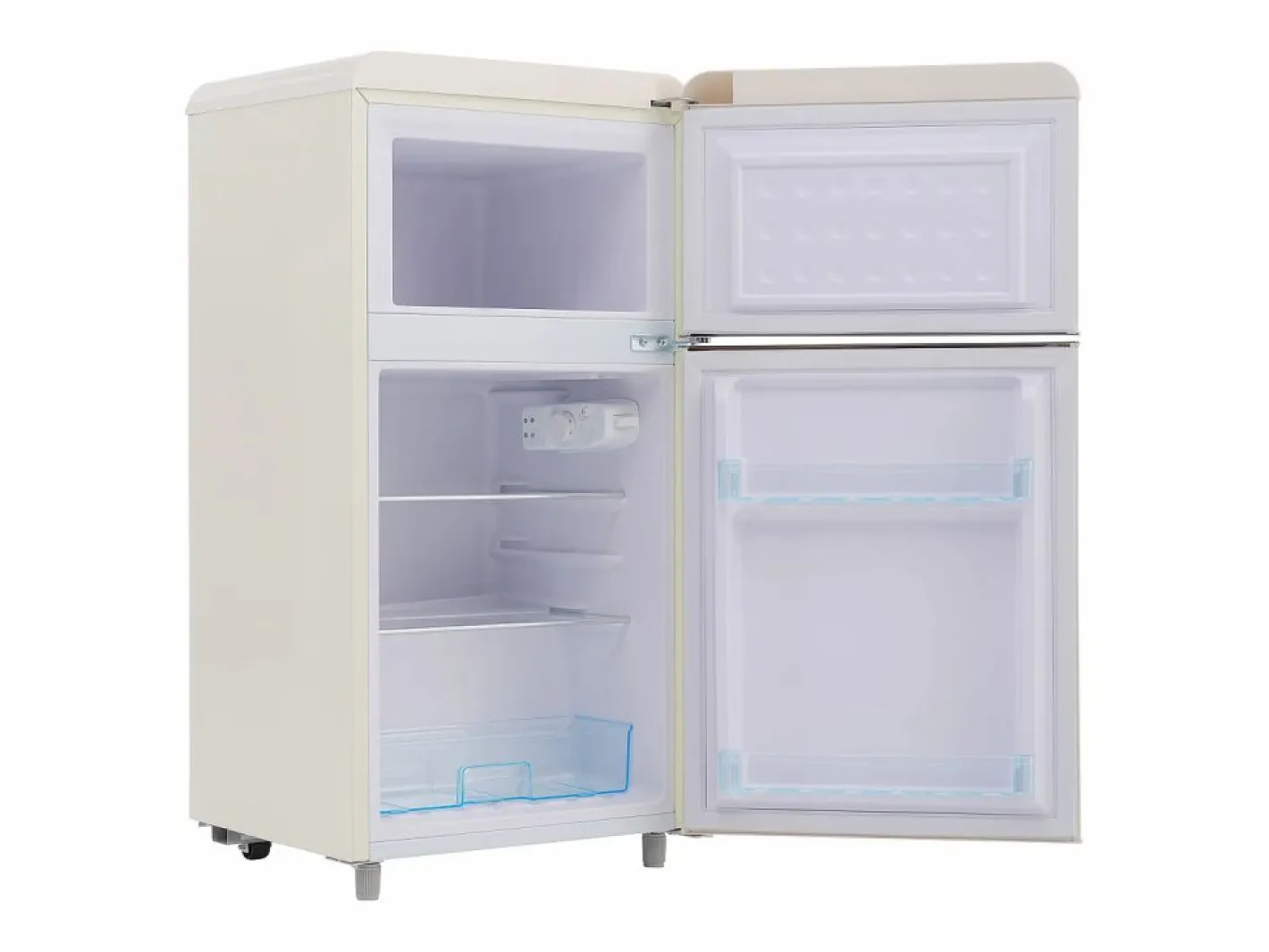 Hauss Spole Electrodomésticos De Frío|Frigorífico estilo retro de 72L con 2 puertas e iluminación LED - Congelador de 21L -