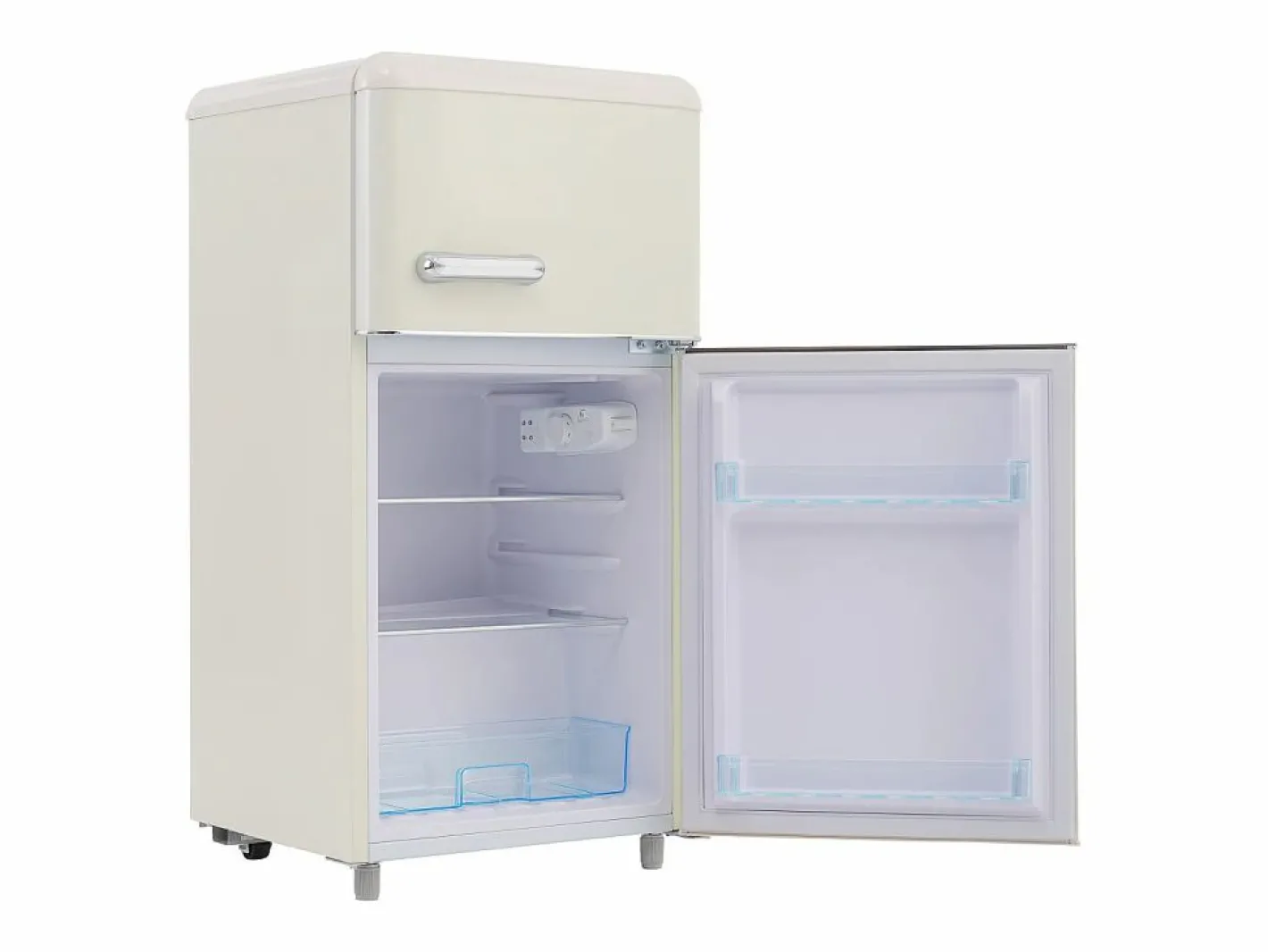 Hauss Spole Electrodomésticos De Frío|Frigorífico estilo retro de 72L con 2 puertas e iluminación LED - Congelador de 21L -