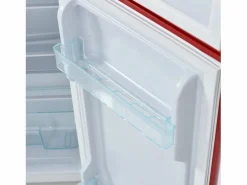 Hauss Spole Frigorífico retro de 92 litros con 2 puertas e iluminación LED - -27 °C a 13 °C - Rojo Hot