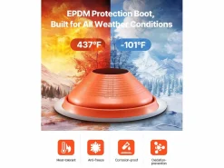 Fuelle de Solapa de Tubo SucceBuy de Techo en Silicona Roja para Tubo de 25 a 48cm Alta Temperatura^ Hot