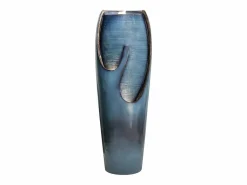 Fuente Agua|Fuente de agua de pared de cristal y poliresina, diseño elegante, color turquesa, para uso interior y exterior (29x34,5x98cm)