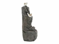 Merax Fuente Agua|Fuente de exterior para jardín/terraza/balcón/césped - 25,5 x 19 x 47 cm - con LED - Resina -