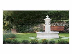 Habitat et jardin Fuente de jardín central octogonal de piedra reconstituida "Vincennes" con 4 surtidores y bomba eléctrica - 1,90 x 1,80 m Beige Clearance