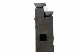 Merax Fuente Agua|Fuente de jardín para jardín y patio - 33,5 x 30,5 x 77,5 cm - con LED + bomba de agua - Resina -