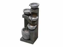 Merax Fuente Agua|Fuente de jardín para jardín y patio - 33,5 x 30,5 x 77,5 cm - con LED + bomba de agua - Resina -