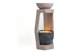 Fuente de jardín para jardín y patio - 36,5 x 36 x 81,5 cm - con LED + bomba de agua - Resina -^Merax