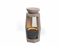 Fuente de jardín para jardín y patio - 36,5 x 36 x 81,5 cm - con LED + bomba de agua - Resina -^Merax