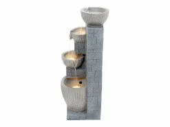 Fuente de jardín para patio/balcón/césped - 31,5 x 29 x 80 cm - con LED - Resina -^Merax Hot