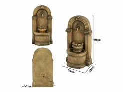 Merax Fuente decorativa de jardín con soporte - 50 x 32 x 90 cm - estilo antiguo - para jardín/estanque/patio/balcón - Resina - marrón Marru00f3n Clearance