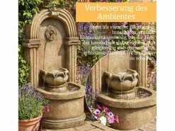 Merax Fuente decorativa de jardín con soporte - 50 x 32 x 90 cm - estilo antiguo - para jardín/estanque/patio/balcón - Resina - marrón Marru00f3n Clearance