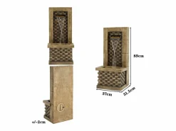Fuente decorativa de jardín con soporte - 37 x 31,5 x 89 cm - estilo antiguo - 3 estanques con agua corriente - Resina - marrón^Merax Sale