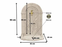 Fuente mural "ROSEAU" de piedra reconstituida con grifo de latón - 62 x 42 x 93 cm^Habitat et jardin Outlet