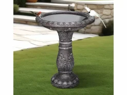 Fuente para pájaros moderna, de hormigón reforzado con fibra, color , con lavabo (51x51x62cm) Gris Discount