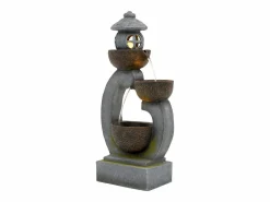 Fuente zen de exterior para jardín, terraza, balcón o césped - 44,5 x 25 x 95 cm - con LED - Resina -^Merax Discount